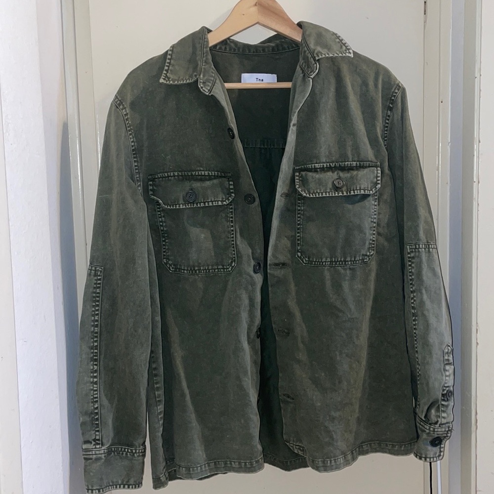 TNA Shirt Jacket in Gunmetal Green - size S
